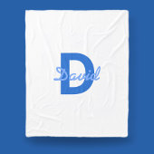 Couverture Polaire Nom bleu et monogramme