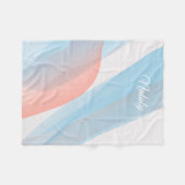 Couverture Polaire Nom bleu rose vague Abstrait (Devant (Horizontal))