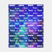 Couverture Polaire Nom bleu turquoise mignon répétition personnalisé (Devant)