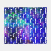 Couverture Polaire Nom bleu turquoise mignon répétition personnalisé (Devant (Horizontal))