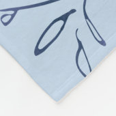 Couverture Polaire Nom botanique bleu personnalisé et monogramme (Coin)