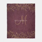 Couverture Polaire Nom botanique et monogramme de Bourgogne personnal (Devant)