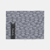 Couverture Polaire Nom Chic Avec Élégant Feuille gris ardoise (Devant (Horizontal))