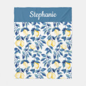 Couverture Polaire Nom Citron Aquarelle Bleu Jaune (Devant)