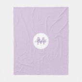 Couverture Polaire Nom Classique Lilas et Médaillon Monogrammé (Devant)