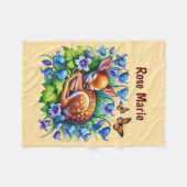 Couverture Polaire Nom d'ajout de cerf de bébé mignon (Devant (Horizontal))
