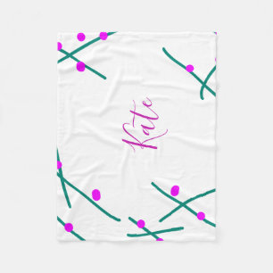 Couverture Polaire Nom d'arbre cerisier vert rose bohème rétro rustiq