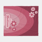 Couverture Polaire Nom d'arche Rétro Moderne Rose (Devant (Horizontal))