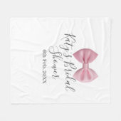 Couverture Polaire Nom date de la douche de mariée à ruban rose paste (Devant (Horizontal))