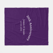 Couverture Polaire nom de 30e anniversaire de mariage date violet sim (Devant (Horizontal))