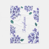 Couverture Polaire Nom de bébé de la fleur d'hydrangée violette (Devant)