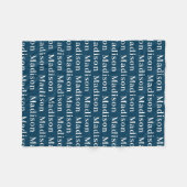 Couverture Polaire Nom de bébé personnalisé simple bleu marine (Devant (Horizontal))