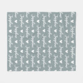 Couverture Polaire Nom de calligraphie personnalisée tendance Grey (Devant (Horizontal))