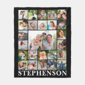Couverture Polaire Nom de famille 25 Photo Collage noir (Devant)