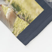 Couverture Polaire Nom de famille 5 Photo Collage bleu Plaid Moderne (Coin)