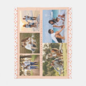Couverture Polaire Nom De Famille 5 Photo Collage Rose Girly Moderne (Devant)