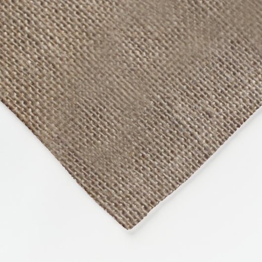 Couverture Polaire Nom de famille Burlap Rustic (Coin)
