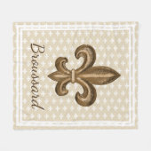 Couverture Polaire Nom de famille de Gold Fleur de Lis de Français de (Devant (Horizontal))
