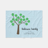 Couverture Polaire Nom de famille de script moderne d'arbre abstrait (Devant (Horizontal))