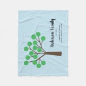 Couverture Polaire Nom de famille de script moderne d'arbre abstrait (Devant)