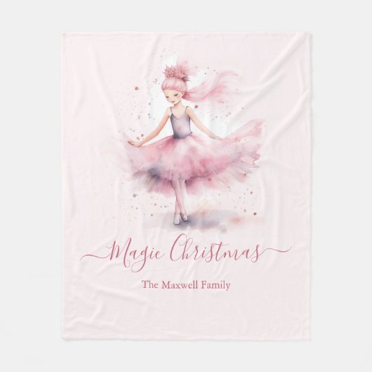 Couverture Polaire Nom de famille du ballerine de Noël (Devant)