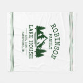 Couverture Polaire Nom de famille Lake House Forest Green Trees (Devant (Horizontal))