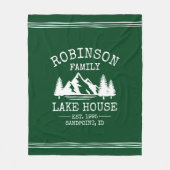 Couverture Polaire Nom de famille Lake House Trees Forest Green (Devant)