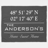 Couverture Polaire Nom de famille Latitude Longitude personnalisé Adr (Devant (Horizontal))