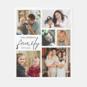 Couverture Polaire Nom de famille moderne 6 Photo Collage blanc (Devant)