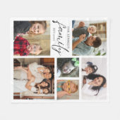 Couverture Polaire Nom de famille moderne 6 Photo Collage blanc (Devant (Horizontal))