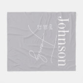 Couverture Polaire Nom de famille moderne personnalisé Gris (Devant (Horizontal))