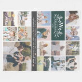 Couverture Polaire Nom de famille Monogramme | 15 Collage photo (Devant (Horizontal))