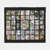 Couverture Polaire Nom de famille Monogramme 43 Photo Collage noir (Devant (Horizontal))