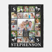 Couverture Polaire Nom de famille Monogramme Citation Coeur 20 Photo (Devant)