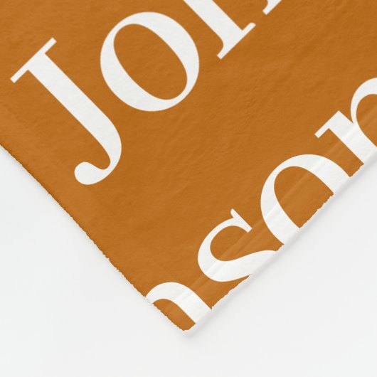 Couverture Polaire Nom de famille persistant en orange profond (Coin)