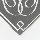Couverture Polaire Nom de famille personnalisé blanc gris (Coin)