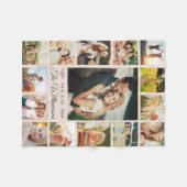 Couverture Polaire Nom De Famille Personnalisé Collage De Photos Rose (Devant (Horizontal))