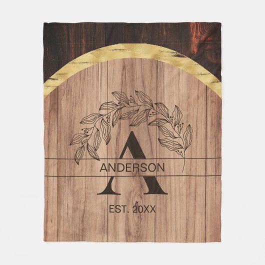 Couverture Polaire Nom de famille rustique (Devant)