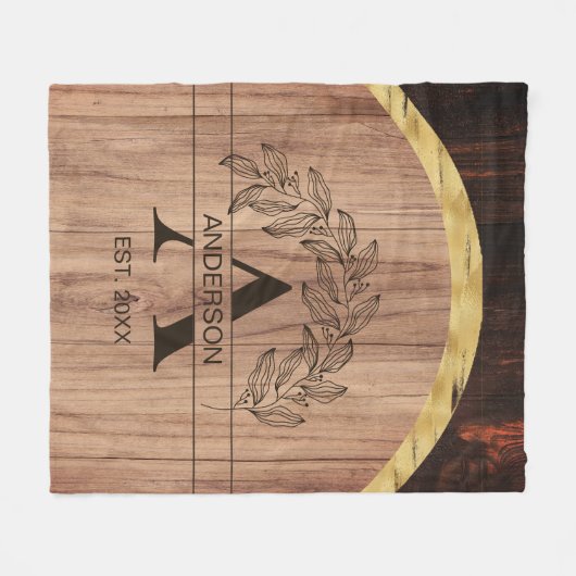 Couverture Polaire Nom de famille rustique (Devant (Horizontal))