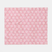Couverture Polaire nom de fille rose et motif initial (monogramme) (Devant (Horizontal))