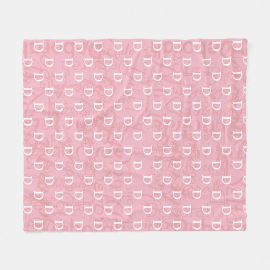 Couverture Polaire nom de fille rose et motif initial (monogramme) (Devant (Horizontal))
