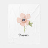 Couverture Polaire Nom de fleur aquarelle rose (Devant)