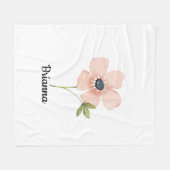 Couverture Polaire Nom de fleur aquarelle rose (Devant (Horizontal))