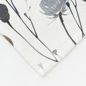 Couverture Polaire Nom de fleur sauvage aquarelle bleu gris (Coin)