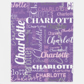 Couverture Polaire Nom de Graffiti Motif moderne violet rose (Devant)