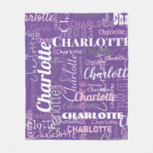 Couverture Polaire Nom de Graffiti Motif moderne violet rose (Devant)