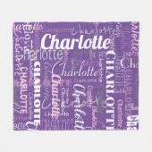 Couverture Polaire Nom de Graffiti Motif moderne violet rose (Devant (Horizontal))