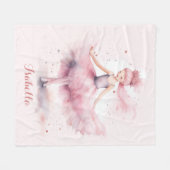 Couverture Polaire Nom de la ballerine rose pâle (Devant (Horizontal))