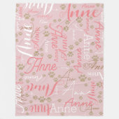 Couverture Polaire Nom de la couleur répétée et mâchoire de chien sur (Devant)