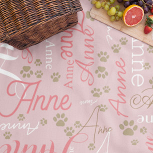Couverture Polaire Nom de la couleur répétée et mâchoire de chien sur